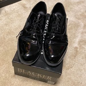 Stanley by Stanley blacker size 10 black patent made in Italy